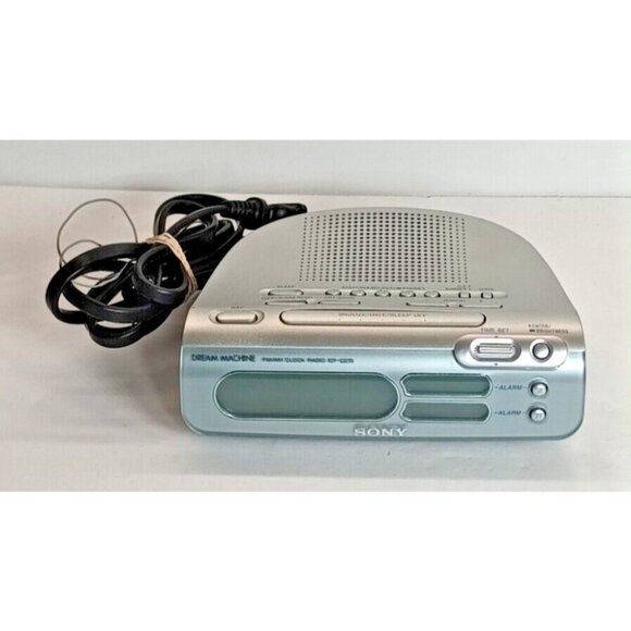 Sony ICF-C273 LIV Dream Machine Dual Alarm Clock AM FM Radio Silver Tested - Picture 9 of 9